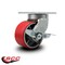 Service Caster 6'' Extra Heavy Duty Red Poly on Cast Iron Wheel Swivel Caster with Brake CRAN-SCC-KP92S630-PUR-RS-SLB - alternate 2